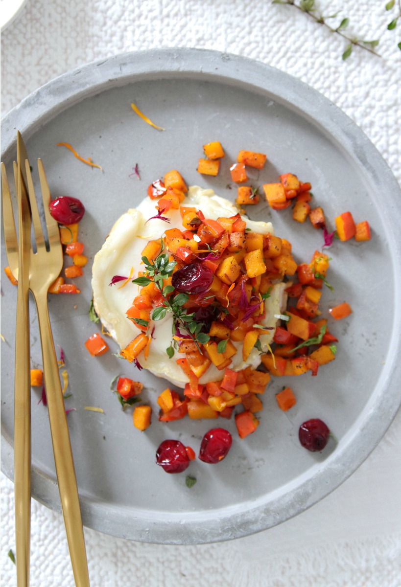 {Rezept} Gratinierter Ziegenkäse mit Cranberries und Kürbis - Emma Bee